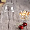 Wegwerpbekers rietjes 25 stks 250 ml mousse dessert cup transparante plastic komcontainer met dekselgedeelte voor barcaféhuis