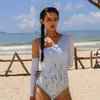 Costume da bagno a maniche lunghe nujune per donne con stampa da nuoto da bagno surf cashguard monokini body da bagno senza spalline 240506