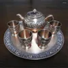 Zestawy herbaciarni Tin Business Prezenty Rosyjskie sztuki i rzemiosła Ozdoby herbaciane całe czajnicze filiżanki tac