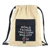 Aufbewahrungsbeutel Organizer Canvas Draw String Rucksack School Gymbagbeutel Rucksack -Beutel für Rücken Teen