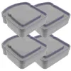 Speicherflaschen 4 PCs Sandwich Box kleine Behälter Reisen Snack Kinder Mikrowelle Safe Deckel im Freien Brot Kinder Plastikfutter