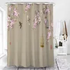 Shower Curtains Flower Bird Waterproof Bathroom Decor 3D Printed Fabric With Hooks Decoration Curtain