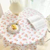 Table Cloth Round Tablecloth PVC Waterproof Tabletop Cover Flower Print Kitchen Garden Dining Tableware Wedding Party Supplies