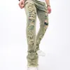 Jeans masculinos Fashion Falos vintage Men Hip Hop Slim Pants Male Streetwear rasgou calças jeans de jogging casual sólidas