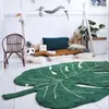 Tapijten bladontwerp tapijt Luxe microvezel groene oppervlakte tapijten voor badkamerskamer niet-slip zachte badmatten met huis