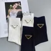 Designer Socks For Men Women Cotton Breathable Sock with Leather Metal Piece TB0L