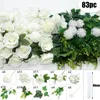 DIY Arched Door Wedding Flower Supplies Artificial Flowers Rose Peony Row Arrangement Fake Home Garden Decoration 240506