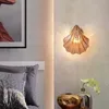 Wall Lamp Post-modern Luxury Brass Nordic Shell Shape Creative Glass Light Fixture Bedside Restaurant Stairs Aisle Sconces