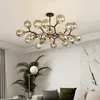 Lampadario a base di vetro a sfera di vetro nordico luci a sospensione nera decorazioni per la casa impiccagni luster set di lungometraggio soggiorno camera da letto