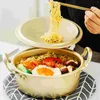 Dubbelpannor Pot Korean Ramen Noodle Non Stick Frey Pans Cooker Instant Soppa Aluminium Stock LID LOCKREKRIVER SHABU STYG STOWPOT JAPANSKA JAPANSKA