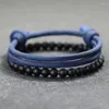 Bracelets de charme NOTER Fashion 2pcs Men Bracelet Set 2024 Fabrication à main