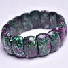 Link armbanden Natural Ruby in Zoisite Bangle Fashion Crystal Quartz Gemstone sieraden Reiki Healing Fengshui Gift voor vrouwen 24x13x8mm