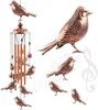 Estatuetas decorativas sinos de vento de folga ao ar livre ukulork birds alumínio tubo de alumínio WindChime com S Hook Patio Garden Decor Housewarming Presente