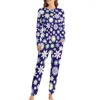 Daisie pour femmes Daisy Floral Pajamas Green Feuilles de pyjama mignon sets Femelle Two Piece Room surdimensionné Graphic Nightwear Birthday