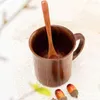 Cups schotels 1 st. Houten Big Belly Handmade Natural Spruce Wood Beer Tea Coffee Milk Water Cup Keuken Bar Drinkware