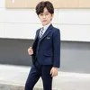 Pakken Flower Boys Formele jas Vestbroek Bowtie Wedding Pak Kids Birthday Dress School Children Gentleman Viool Dance Show Kostuum