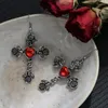 Dangle Earrings Goth Jewelry Vintage Rose Cross Drop Women Girls Punkアクセサリー誇張