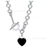 S925 Silver TiffanyJewelry Heart Pendants V Gold Material Simple and Fashion Noustal Classic Diamond Pearl Collier