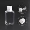 30 ml 60 ml Bouteille en plastique pour animaux de compagnie vide avec capuchon à capuchon en forme carrée transparente bouteille pour maquillage de désinfectant à la main jetable