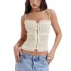 Tanks pour femmes Sexy poitrine Lacet Up Camis for Women Ruffle Trimd Top Y2K Party Club Wear Streetwear