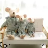 Jouet pour enfants petit et mignon rose coton bowknot de souris verte poupée en peluche 240510