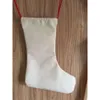 Blank DHL Stocking Christmas Sublimation Ship Bag Burlap Linen Halloween Xmas Personalized Heat Transfer Printing Drawstring Socks B1020