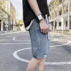 Męskie dżinsy Summer Casual Blue Denim Shorts Mężczyzna Y2K Koreańska moda cienka prosta ćwiartka