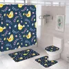 Shower Curtains Watercolor Parrot Bird Curtain Set Non-Slip Rug Bath Mat Toilet Lid Cover Colorful Animal Leaves Fabric Bathroom