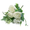 Decorative Flowers Artificial Peony Bouquet Wedding Home Decoration Flower Ins Rose Pography Small Plantas Artificiales