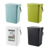 Hooks Household Cabinet Door Wall-mounted Small Trash Can Plastic Mountable Basket Bucket Hanging Waste Bin With Lid For Office