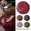 Kussen Morokkaanse stijl omslag PU Leather ongestuwde Ottomaanse borduurvaartuigen Craft Meditation Futon Tatami Pouf zonder vullingen