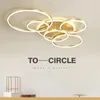 LED moderne en or / plafond noir lustre pour la salle à manger vivante chambre à coucher d'éclairage intérieur décor de la maison luminaire luminaire