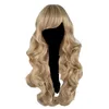 Estilo Womens peruca com franja reta grande couro cabeludo revertido cabelos curtos de cabelos curtos de alta temperatura de alta temperatura
