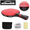 Racket de tennis professionnel Racket courte à manche à lame de carbone avec des boutons à double face dans le ping pong raquettes Case 240422