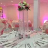 Candle Holders 120CM/ 47" Tall 22 CM Diameter Crystal Wedding Road Lead Acrylic Centerpieces For Marriage Event Party Decoration 6PCS