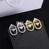 Triangle Metal Earrings Eardrops Luxury Golden Stainless Steel Earrings Drop Studs With Gift Box