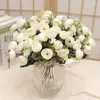 Fleurs décoratives 2pc mini rose Silk Thé artificiel Rose Fleur Small Bud Bouquet Vase Mariage Home Party Decoration Christmas Scrapbooking