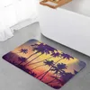 Carpets Starry Sky Coconut Tree Lune décorative Anti-Slip Bath Carpet Salle de bain Cuisine Bedroon Mattes de sol intérieur