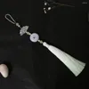 Brooches 1Pcs Chinese Knots Jade Beads Smooth Tassel Pendants DIY Craft Material Jewelry Sachet Clothing Car Key Chain Hang Fringe Trim