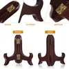 Figuras decorativas Besporble Wooden Display Stand Plate Holder Eanels Frame dobrável para 5-10 cm
