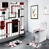 Tende per doccia set tende geometriche set nero design rosso grigio stile uomo decorazione bagno moquette wc tappeto non slip rotelling tappetino da bagno