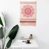 Tapisseries landskap vävt tapestry vägg hängande makrame hem dekoration sovrum hippie tofsels bomull mandala filt