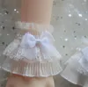 Supplies de fête faits à la main blanc lolita à manches manches manches manches poignets à brouillards gants élastiques en dentelle florale D1116