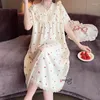 Vêtements de nuit pour femmes coton nighgowns vêtements à la maison dames manches courtes lâches plus taille pyjamas