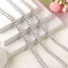 Hip Hop 16''-24'' White Gold Plated Necklace With 3Mm 0.1Ct VVS Moissanite Diamond Chain Tennis Fashion Jewelry