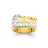 DIY LIGO DIY Nome gravado com duas cores Anéis de nome personalizado anel de aço inoxidável anel artesanal Nome de duas cores anéis de ouro 240430