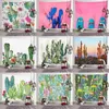 Tapisseries plante mur mur suspendu rétro tropical cactus nordique peinture de tissu de maison fond décora