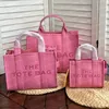 Toppkvalitet Läder Tote Bag Designer Bags Beach Women Lady Candy Pink Handbag Crossbody Full Grain Mini Micro Small Luxury äkta Leathers Canvas