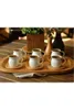 Cups Saucers Amazing Turkish Greek Arabic Coffee & Espresso Cup Set Bamboo Plate Porcelain 6 Psc. 10768