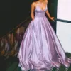 Robe de bal violet brillant Long paillette A-Line Belle robe de fête fille Sparkle Elegant Stracts Backless Night Robe Pocket 343Q